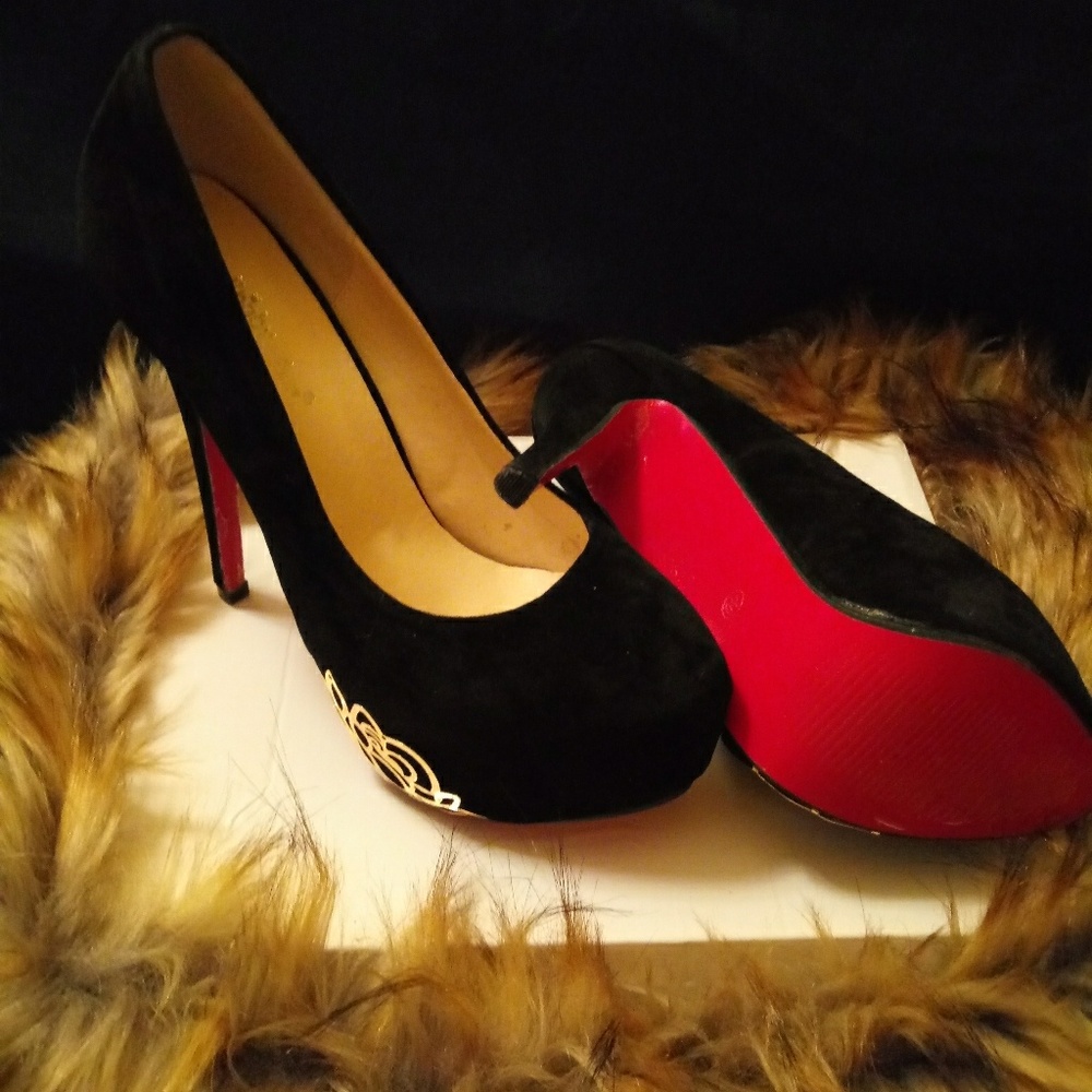 Qain jibaby gold rose pendant Red Bottom heels